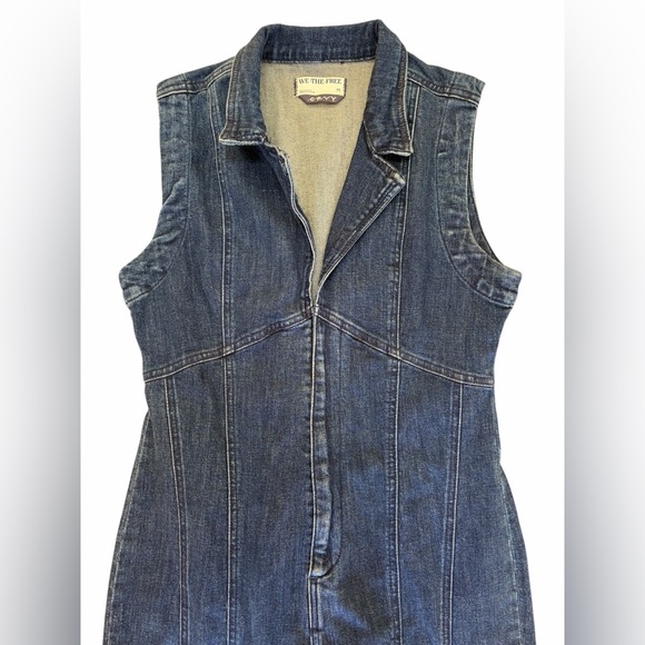 Free People CRV ring the alarm denim jumpsuit size medium - Picture 4 of 7